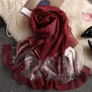 Stunning feather cut out scarf shawl wrap